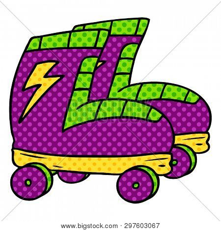 hand drawn cartoon doodle of roller skates