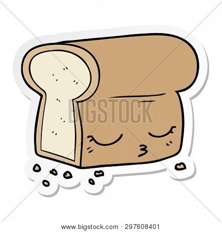 sticker of a cartoon loaf of bread