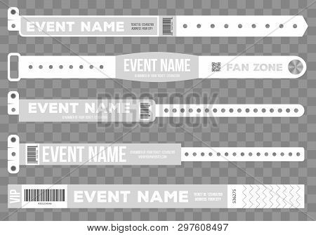 Creative Vector Illustration Of Bracelets For Entrance To The Event Isolated On Background. Art Desi