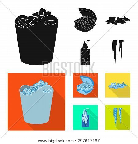 Vector Design Of Texture  And Frozen  Symbol. Set Of Texture  And Transparent  Vector Icon For Stock