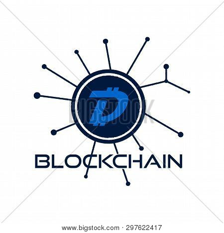 Digibyte Blockchain Logo Graphic. Dgb Digital Asset Concept. Crypto Emblem. Blockchain Technology St