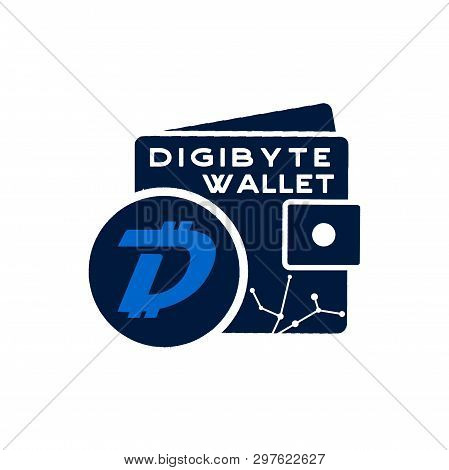 Digibyte Wallet Logo Graphic. Digital Asset Concept. Crypto Dgb Emblem. Blockchain Technology Sticke