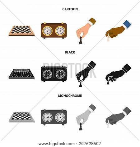 Vector Illustration Of Checkmate And Thin Logo. Set Of Checkmate And Target Stock Symbol For Web.