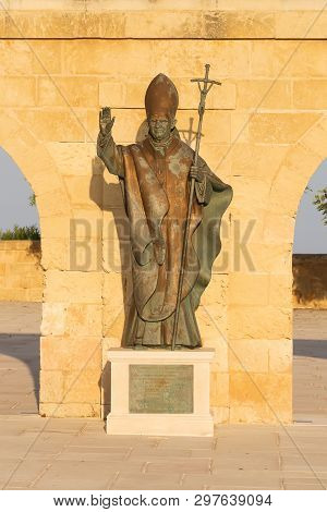 Pope Benedict Xvi Bronze Statue In Santa Maria Di Leuca, Salento, Apulia, Italy