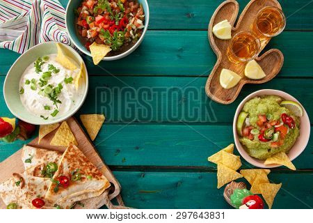 Delicious Homemade Guacamole And Tomato Salsa With Tortilla Chips