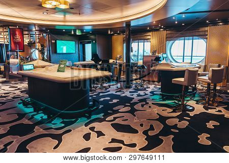 Editorial 03.25.2019 Helsinki Finland. Closed Casino Of Car Ferry Silja Serenade Of Silja Line