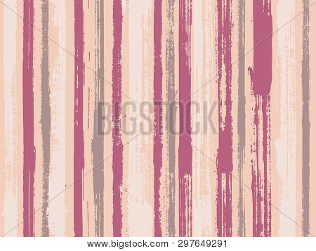 Watercolor Strips Seamless Vector Background. Parellel Gouache Vertical Lines Seamless Backdrop. Orn