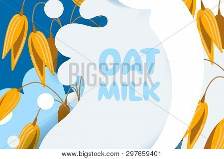 Realistic Oat Bunch, Yellow Sereals For Backery, Flour Production Design. Vector Wheat Ears Spikelet