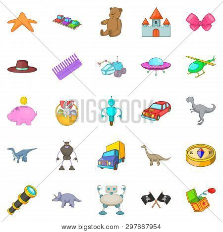 Sideshow Toy Icons Set. Cartoon Set Of 25 Sideshow Toy Icons For Web Isolated On White Background