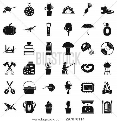 Penknife Icons Set. Simple Style Of 36 Penknife Icons For Web Isolated On White Background