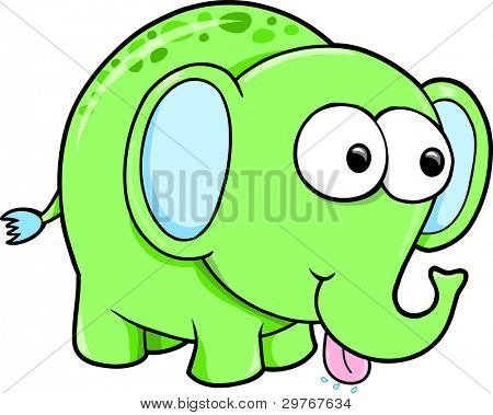 Ilustração em vetor de animais Elefante engraçado bobo