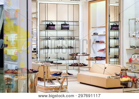 Bangkok-thailand Dec 21 2017: Part Of Interior Of Tods Shop From Outside View At Siam Paragon Shoppi