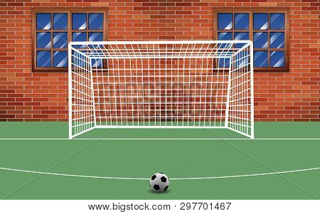 Landscape Of Futsal Field At The Backyard
