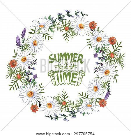 Floral Set. Summer And Spring Isolated Garden Flowers.