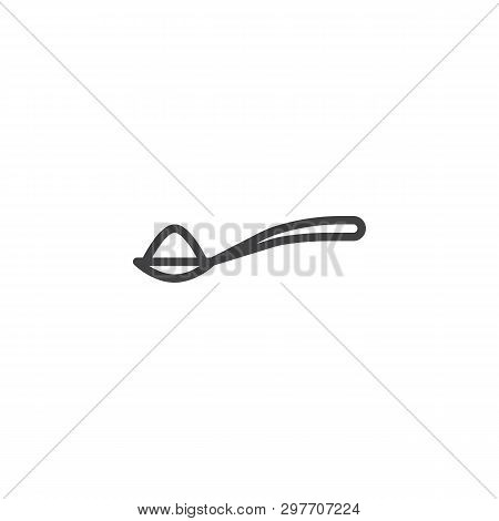 Spoon With Sugar Line Icon. Linear Style Sign For Mobile Concept And Web Design. Teaspoon With Sugar