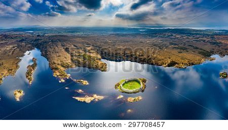 Aerial View Of Doon Fort By Portnoo - County Donegal - Ireland