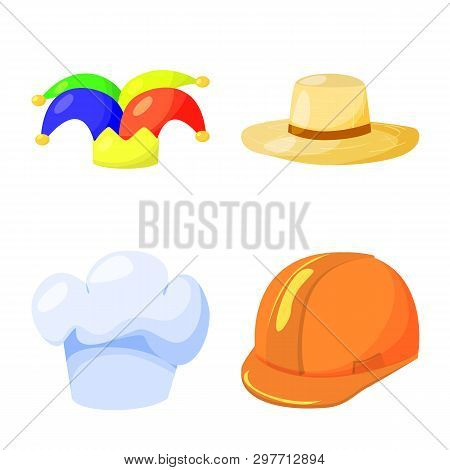 Isolated Object Of Headgear And Napper Sign. Collection Of Headgear And Helmet Stock Vector Illustra