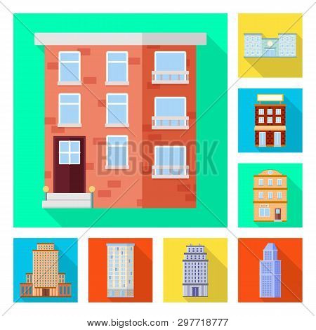 Isolated Object Of Municipal And Center Icon. Collection Of Municipal And Estate   Stock Symbol For 