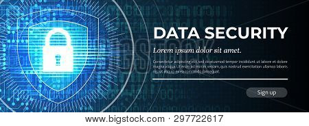 Data Security. The Blue Digital Background. Vector.