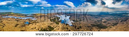 Aerial View Of Lough Doon Between Portnoo And Ardara Which Is Famous For The Medieval Fort - County 