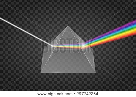 Glass Pyramid Refraction Of Light, Prism With Spectrum Effect
