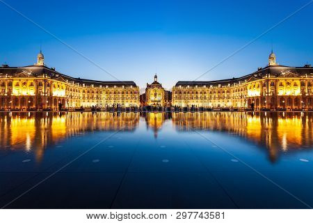 Place De La Bourse Square In Bordeaux City, France