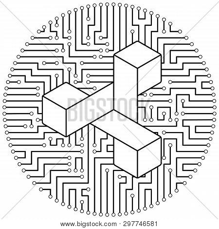 Zencash - Cryptocurrency Coin. Vector Thin Line Design Single Isolated Icon. Lineart Illustration On