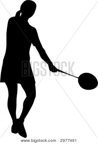 Silhouette Of A Badminton Player