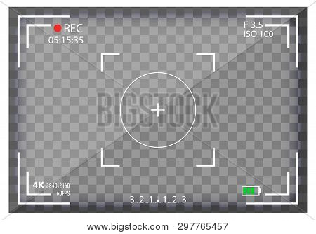 Creative Vector Illustration Of Camera Viewfinder Isolated On Background. Art Design Mirorless, Dslr