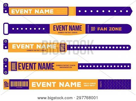 Creative Vector Illustration Of Bracelets For Entrance To The Event Isolated On Background. Art Desi