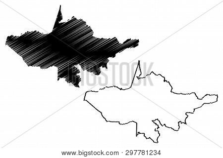 Andijan Region (republic Of Uzbekistan, Regions Of Uzbekistan) Map Vector Illustration, Scribble Ske