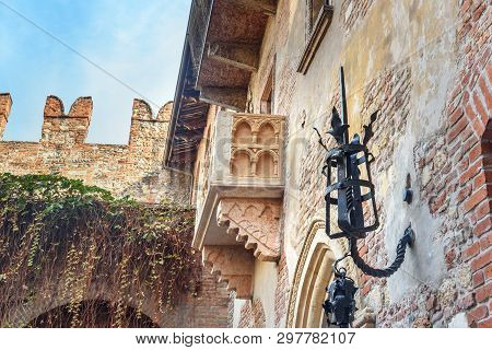 Balcony Of Juliet In Juliet Capulet House In Verona. Italy