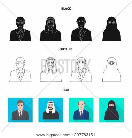 Vector Illustration Of Hairstyle And Profession  Symbol. Set Of Hairstyle And Character  Stock Vecto