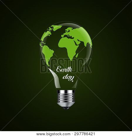 Happy Earth Day - Design Light Bulb With Earth Globe