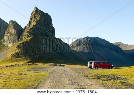Hvalnes Lava Beach Landscape, East Iceland Landmark. Iceland Scenery