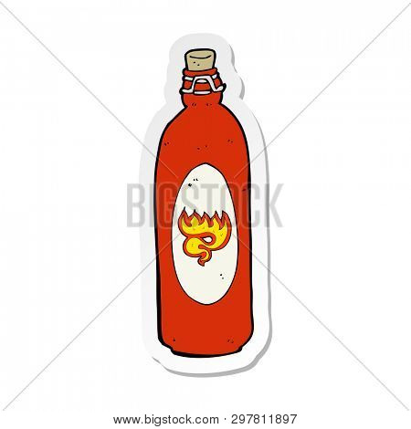 sticker of a cartoon hot sauce