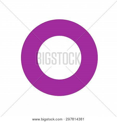 Purple Ring Basic Simple Shapes Isolated On White Background, Geometric Ring Icon, 2d Shape Symbol R