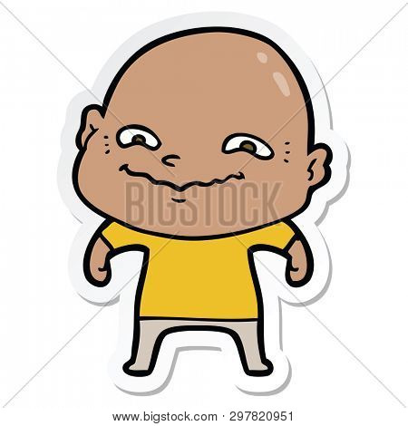 sticker of a cartoon creepy guy
