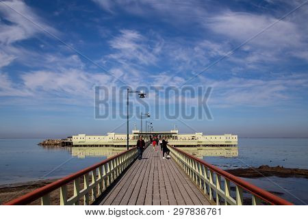 Malmo, Sweden - April 20, 2019: The Historic Ribersborgs Kallbadhus, An Outdoor Bathing Establishmen