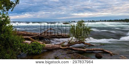 A Long Exposure Panorama Of The Niagara River Shortly Before It Develops Into The Famous Niagara Fal