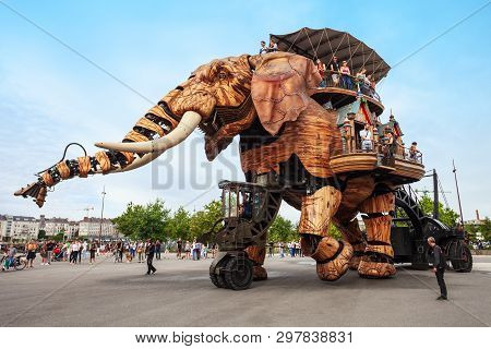 Nantes, France - September 16, 2018: Machines Of The Isle Of Nantes Is A Artistic, Touristic And Cul