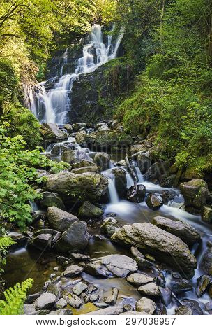 The Torc Waterfalls In The Killarney National Park, Ireland.