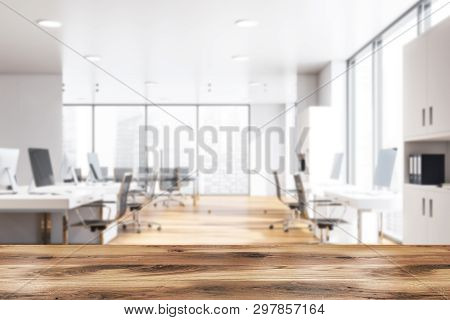 White Open Space Office Interior Meeting Room Blur
