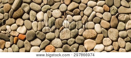 Wall Made Of The Same Type And Same Color Of Stones