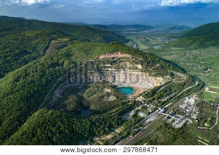 Quarry For The Extraction Of Stone And Sand. View From Above.