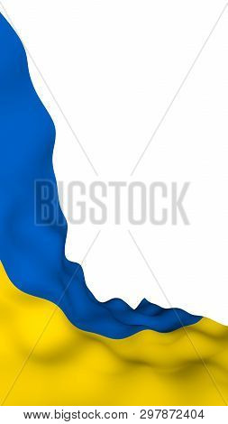The Flag Of Ukraine On A White Background. National Flag And State Ensign. Blue And Yellow Bicolour.