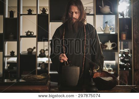 Tea ceremony is perfomed by tea master