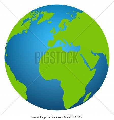 Illustration Of Earth Globe Icon Isolated On White Background