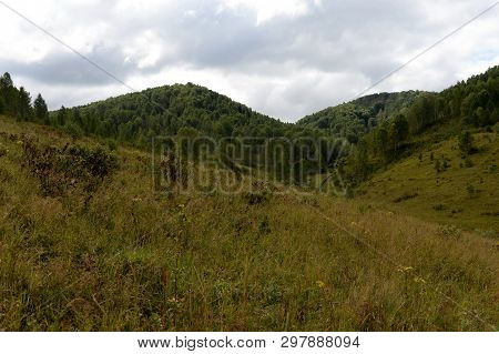 Mountain Landscape In The Vicinity Of The Taiga Settlement Of The General Of The Altai Territory In 
