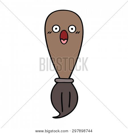 cute cartoon of a paint brush